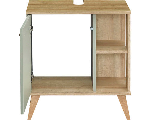 Baza lavoar baie pelipal Salvie, 1 usa rotativa, PAL, 60,5 cm, verde salvie
