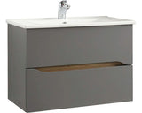 Baza Lavoar Baie, Pelipal Capri, 2 Sertare, PAL, 72 cm, Gri Cuart