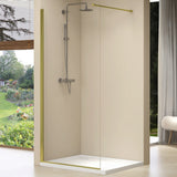 Perete fix pentru dus Belform Fortuna, 100xH200 cm, profil auriu mat
