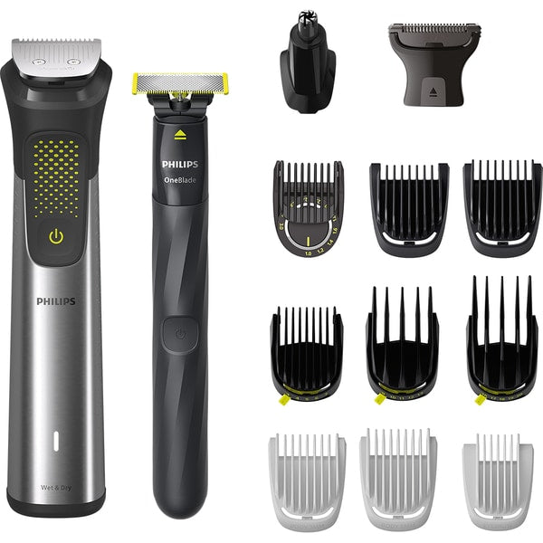 Aparat de Tuns Multifunctional 15 in 1 PHILIPS Multigroom Series 9000 MG9552/15, Acumulator, Autonomie 120 min, Gri Metalic