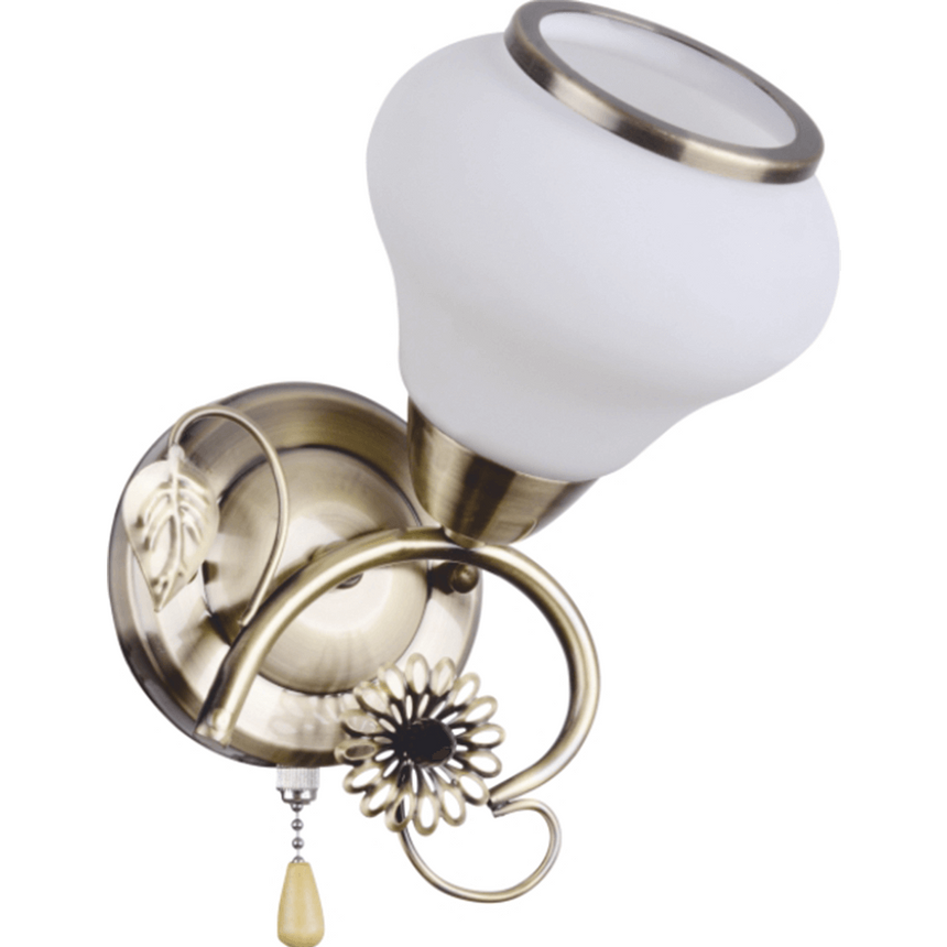 Aplica Curly 1X60W,bronz cu abajur alb