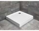 Cadita de Dus Patrata Radaway Delos C, 100x100x15,5 cm, Acril, Montaj cu Panou, 4C11170-03, Alb