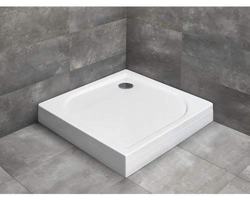 Cadita de Dus Patrata Radaway Delos C, 100x100x15,5 cm, Acril, Montaj cu Panou, 4C11170-03, Alb