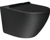 Set vas WC suspendat, include capac WC soft close, negru mat