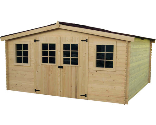 Casuta De Gradina Habrita Fara Podea Lemn Masiv Rasinoase 416x304 Cm Natur