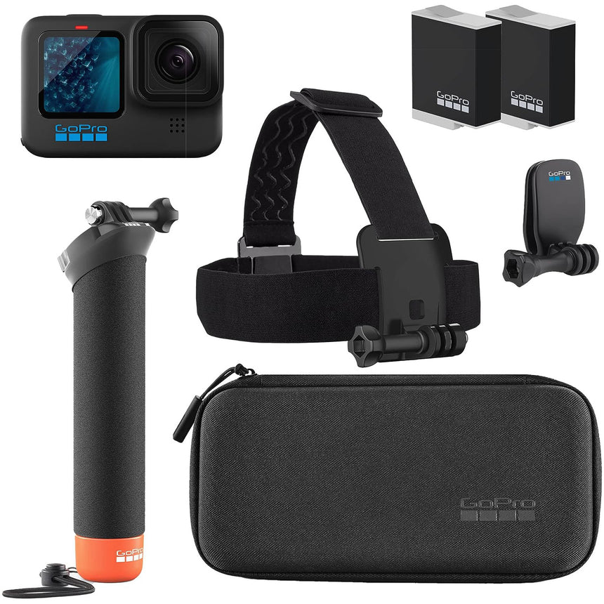 Camere video sport GoPro Hero11 Black Bundle, Handler, HeadStrap, 2 x Baterii
