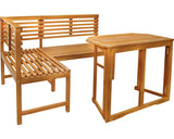 Set Mobilier Balcon Lemn 2 Piese 3 Locuri Maro
