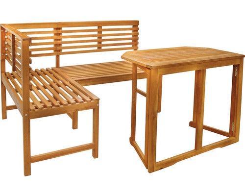 Set Mobilier Balcon Lemn 2 Piese 3 Locuri Maro