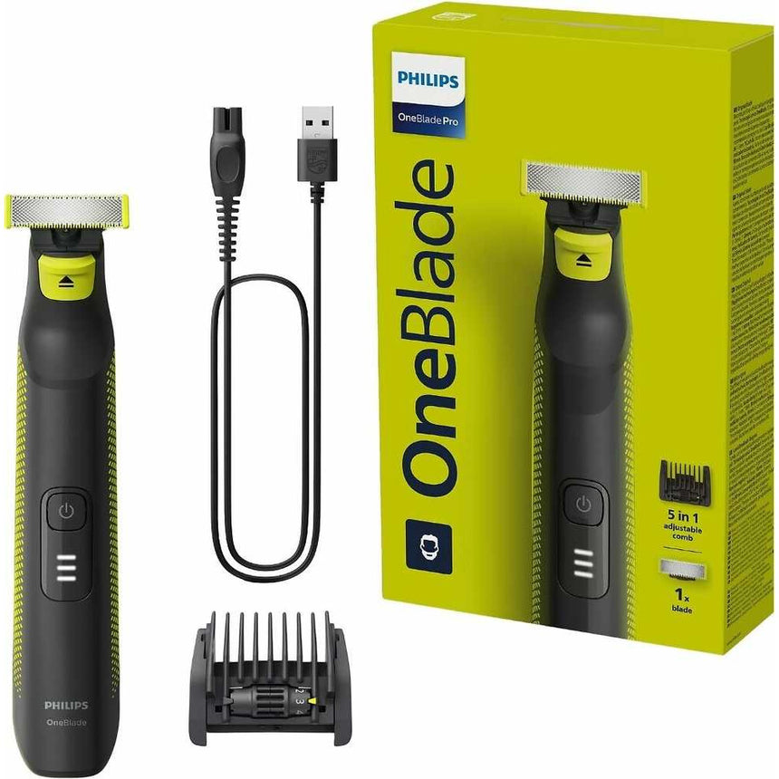 Aparat de ras electric Philips OneBlade Pro QP6506/15, 5 in 1, utilizare umeda si uscata, ecran digital LED