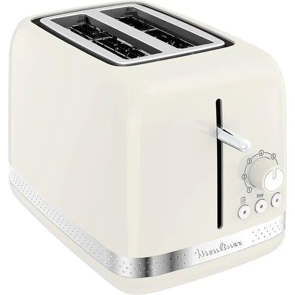 Prajitor de paine Moulinex Soleil, 850 W, 2 felii, 7 nivele prajire, Alb