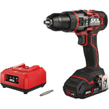 Masina de gaurit si insurubat (bormasina) SKIL 3070 AA, 20V, 2.5Ah, 1800RPM, Incarcator + Acumulator, Mandrina Rapida 13mm, Negru-Rosu