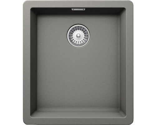 Chiuveta Bucatarie Cu O Cuva Schock Greenwich N-100s 40,6x45,6 Cm, Fara Picurator, Montare Pe/sub Blat, Cristadur Silverstone