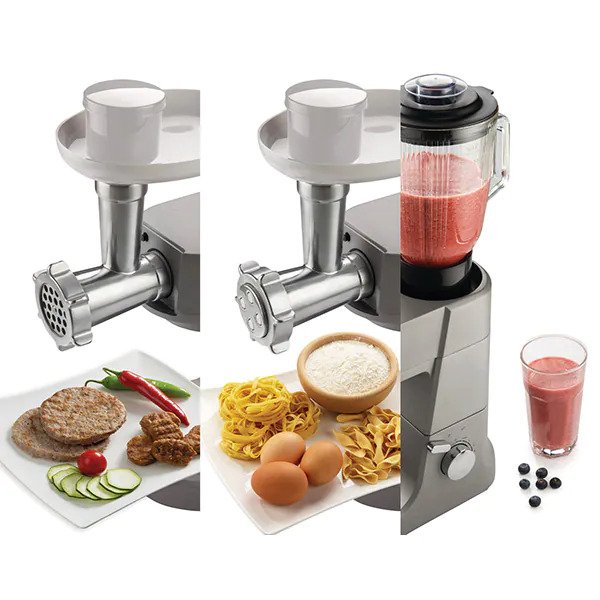 Robot de Bucatarie GORENJE MMC1500AL, Vas 6l, blender 1.5l, 1500W, 8 trepte viteza, Argintiu