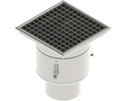 Sifon Pardoseala Inox Stainless VODALAND Gratar Inox Antialunecare 300x300x344 mm Iesire Verticala Ø 150 mm