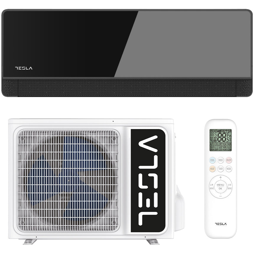 Aparat de aer conditionat Tesla Advance 12000 BTU WI-FI, Clasa A+++, functie I Feel, Filtru lavabil, flux aer 3D, Incalzire unitate externa, TA35MMGT, negru