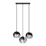 Lampa suspendata Tulos negru otel 3 becuri minge moderna de interior