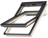 Fereastra mansarda Velux GZL 1051 cu rama de etansare, lemn de pin, 2 sticle, maner sus