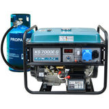 Generator curent profesional Könner & Söhnen KS 7000E G , GPl/benzina 5.5 kW , pornire electrica,13 cp, autonomie 17h , regulator AVR, protectie suprasarcina, LED-display, protectie nivel scazut ulei , bobinaj 100% cupru