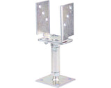 Suport Stalp Tip U Alberts 71->161x110x70 Mm, Reglabil, Otel Zincat Galben, Fixare In Suruburi
