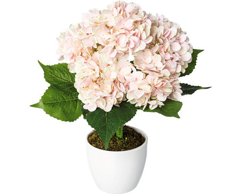 Planta Artificiala Hortensie In Ghiveci H 63 Cm Trandafiriu