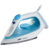 Fier de calcat cu aburi Braun TexStyle 1, 2000W, talpa SuperCeramic, Alb/Albastru