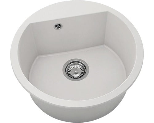 Chiuveta Bucatarie Rotunda Fat Avangard 223 Ø51 Cm, Fatgranit White