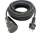 Prelungitor Electric 15m 3680w Negru, Cablu Cauciuc Natural, Pentru Exterior Ip44