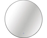 Oglinda Baie Cu Led Cordia Round Line Blacklight Ø 80 Cm Rama Neagra Senzor Touch Ip 44
