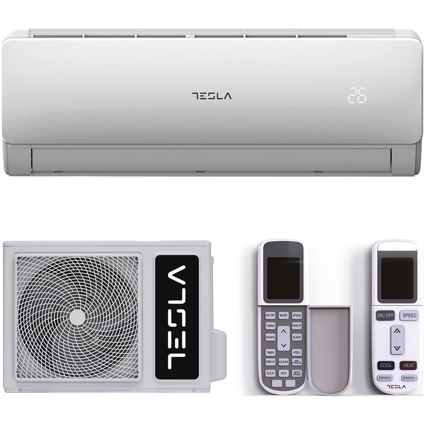 Aparat de aer conditionat Tesla 12000 BTU, Clasa A++, Functie incalzire, Functie Turbo, I Feel, Functie Antifungica, Autocuratare, Timer, Filtru lavabil, Carcasa anti-rugina, Inverter, R32, Kit instalare, TA36FFLL-1232IAPC