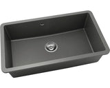 Chiuveta Bucatarie Cu O Cuva Fat Avangard 232 76x46 Cm Fara Picurator, Montare Sub Blat, Fatgranit Basalt