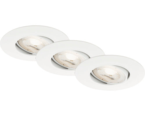 Spoturi Led Incastrate Nava 5w 460 Lumeni, 3000k Variabile, Ø90 Mm, Albe, Pachet 3 Bucati