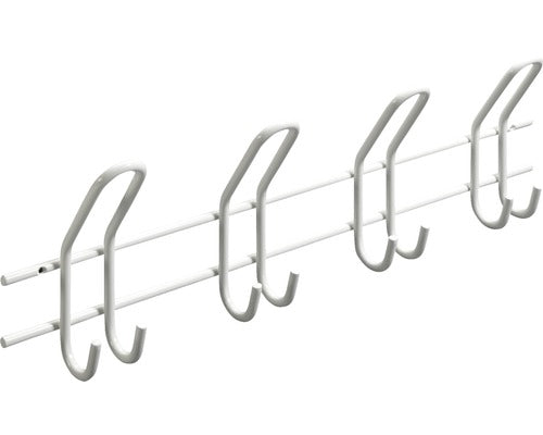 Cuier De Perete Cu 4x3 Carlige Hettich Classic 575x165x75 Mm, Otel Alb