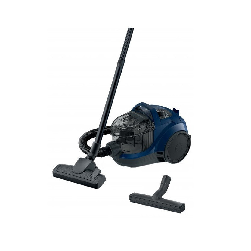 Aspirator fara sac Serie 4 Bosch BGS21X320, 550 W, 2 L, 76 dB, Filtru HEPA 13, Tehnologie Power AirCycle, Maner ergonomic, Tub telescopic, 25.8 kWh/an, Albastru inchis
