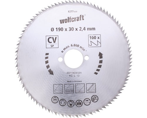 Disc Fierastrau Circular Wolfcraft Ø190x2, 4x30 Mm 100 Dinti