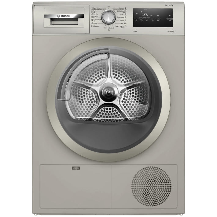 Uscator de rufe Bosch WTH08200BY, Pompa de caldura, 8 kg, 15 programe, AutoDry Technology, Clasa A++, Argintiu