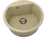 Chiuveta Bucatarie Rotunda Fat Avangard 223 Ø51 Cm, Granixit Latte