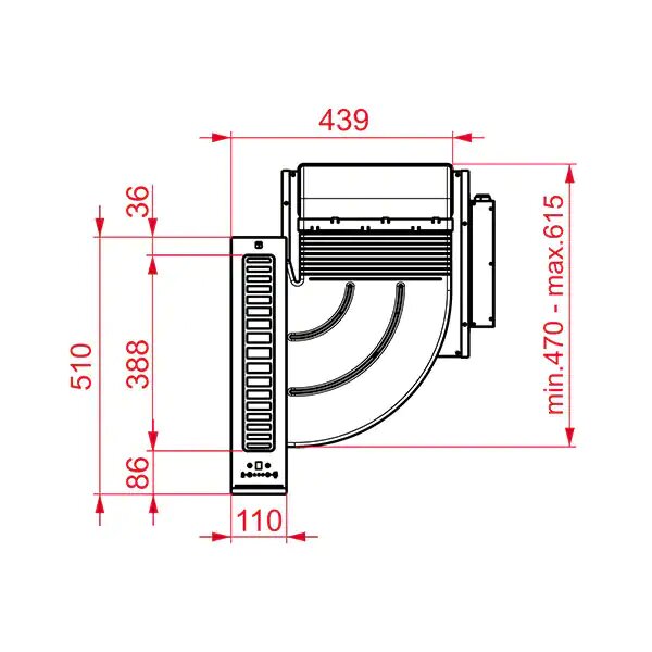 Hota Modulara TEKA VarioPro FIH 16760, 1 motor, 600 m3/h, L 11 cm, Negru