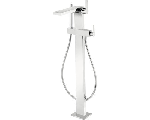 Baterie cada freestanding cu monocomanda KEUCO Edition 11 cu para si furtun dus crom