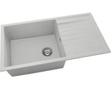 Chiuveta Bucatarie Cu O Cuva Fat Avangard 229 90x49 Cm, Cu Picurator, Reversibila, Fatgranit Light Grey