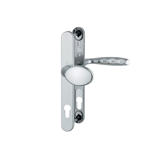 Maner usa termopan Hoppe New York, exterior, 92 x 30 mm, buton fix, material aluminiu, culoare argintiu F1