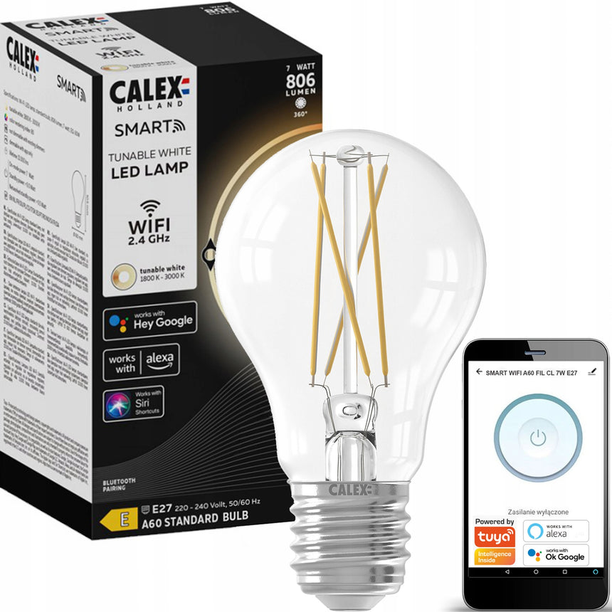 Bec LED E27, SMART Wi-Fi, 7W 806 lm, filament TUYA CL
