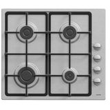 Plita incorporabila Gorenje G641SX, Gaz, 4 arzatoare, Aprindere electrica, Gratar fonta, Inox