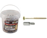 Holsuruburi Universale Cu Cap Inecat Torx Connex 5x80 Mm Otel Zincat Galben, 175 Bucati, Incl. Bit Torx 25mm