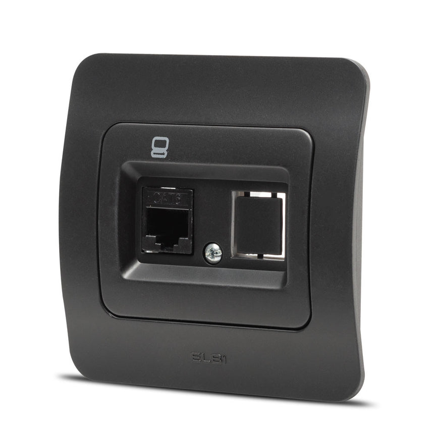 Priza UTP RJ45 Elbi Jazz Cat6 Incastrat Negru Mat ST