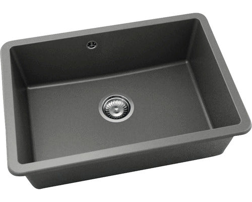Chiuveta Bucatarie Cu O Cuva Fat Avangard 236 66x46 Cm Fara Picurator, Montare Sub Blat, Fatgranit Basalt