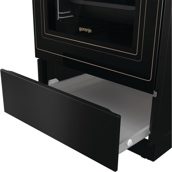 Aragaz GORENJE GECS5B70CLB, 4 arzatoare, Electric, L 50 cm, Grill, Negru