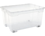 Cutie Plastic Fara Capac Dirk Oversize 775x580x410 Mm Transparenta, Cu Roti