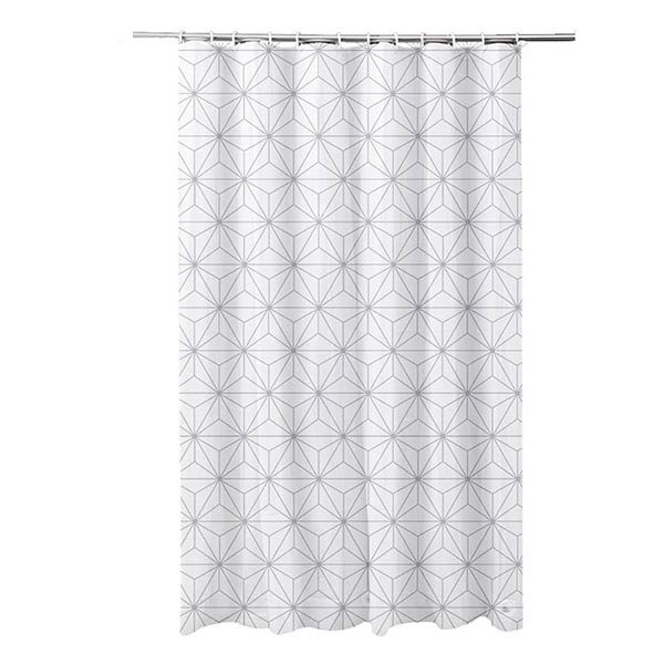 Perdea dus textila, Frandis, 180x200 cm, poliester, alb/gri-bej, model Rosace 195550