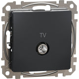 Priza TV, Schneider Electric, IP20, 4dB, 35 x 73 x 73 mm, Negru