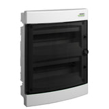Cofret de distributie din plastic, Montare Incastrata, Usa transparenta, IP40, 2 Randuri, 2X18 Module